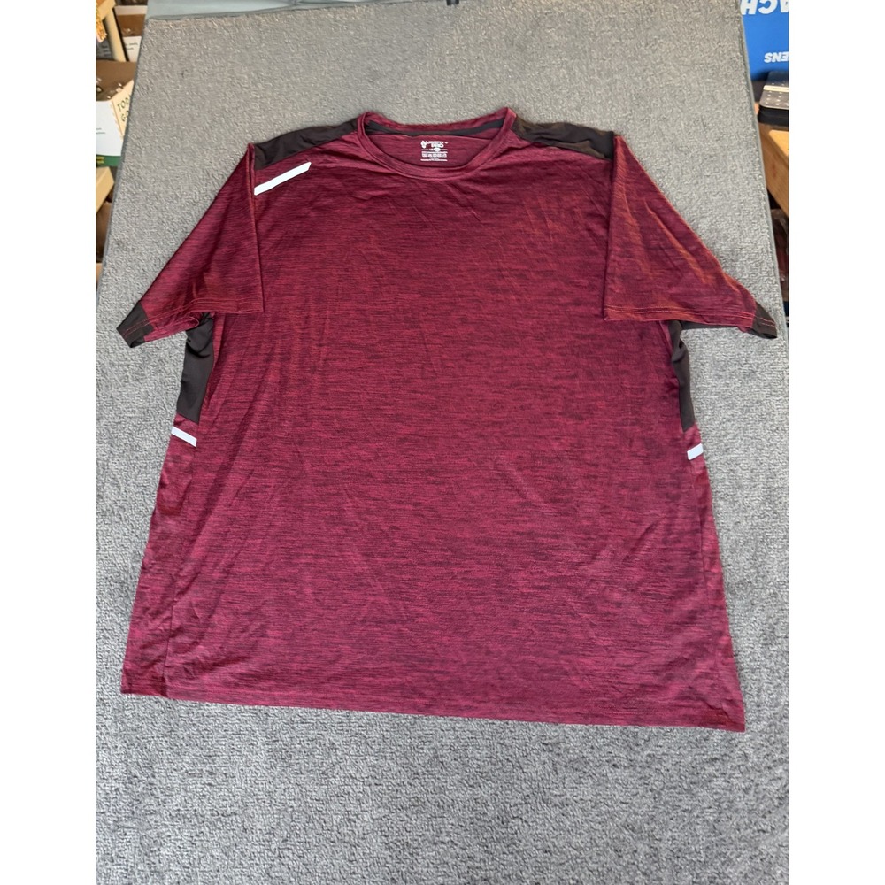Liberty Pro Mens 3XL Maroon Heather Performance Athletic T-Shirt Reflective